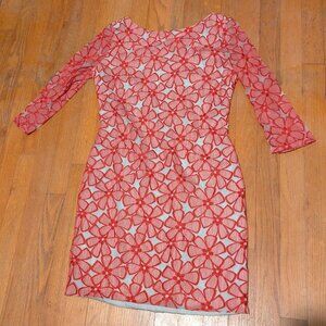 Diane von Furstenberg Red Flower Dress - Sz 8 - Good Condition